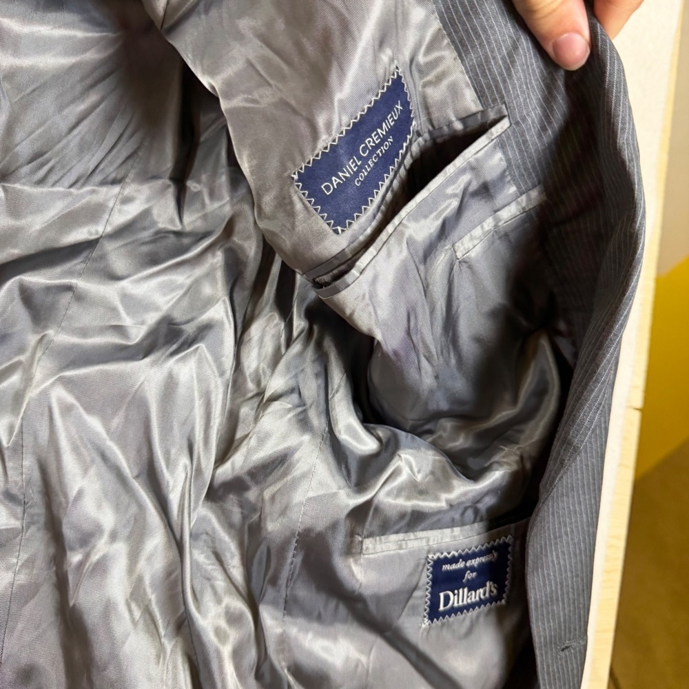 Daniel Cremieux Loro Piana Grey Pinstripe Blazer‎ Sport Coat 42 Regular Mens - Picture 5 of 7